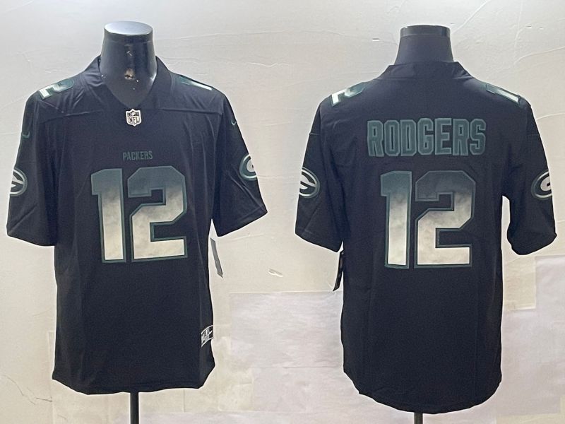 Men Green Bay Packers #12 Rodgers Black 2024 Nike Limited NFL Jersey style 0108->miami dolphins->NFL Jersey